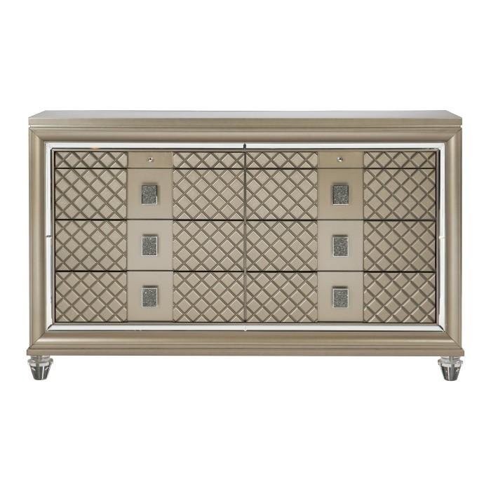 Homelegance Furniture Loudon 8 Drawer Dresser in Champagne Metallic 1515-5 - Premium Dresser from Homelegance (Titan Warehouse) - Just $832.65! Shop now at Furniture Wholesale Plus  We are the best furniture store in Nashville, Hendersonville, Goodlettsville, Madison, Antioch, Mount Juliet, Lebanon, Gallatin, Springfield, Murfreesboro, Franklin, Brentwood