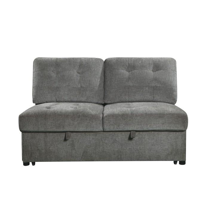 Homelegance Furniture Logansport Armless 2-Seater with Pull-out Bed in Gray 9401GRY-2A - Premium Chair from Homelegance (Titan Warehouse) - Just $696.15! Shop now at Furniture Wholesale Plus  We are the best furniture store in Nashville, Hendersonville, Goodlettsville, Madison, Antioch, Mount Juliet, Lebanon, Gallatin, Springfield, Murfreesboro, Franklin, Brentwood