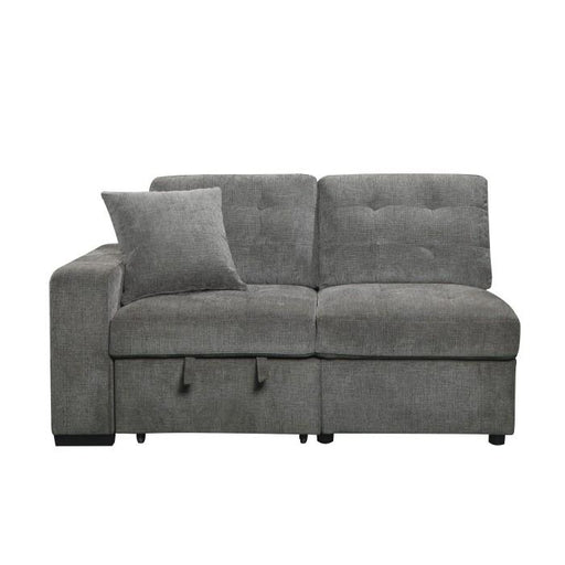 Homelegance Furniture Logansport Left Side 2-Seater with Pull-out Ottoman and 1 Pillow in Gray 9401GRY-2L - Premium Chair from Homelegance (Titan Warehouse) - Just $713.70! Shop now at Furniture Wholesale Plus  We are the best furniture store in Nashville, Hendersonville, Goodlettsville, Madison, Antioch, Mount Juliet, Lebanon, Gallatin, Springfield, Murfreesboro, Franklin, Brentwood