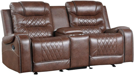 Homelegance Furniture Putnam Double Glider Reclining Loveseat in Brown 9405BR-2 - Premium Loveseat from Homelegance (Titan Warehouse) - Just $992.55! Shop now at Furniture Wholesale Plus  We are the best furniture store in Nashville, Hendersonville, Goodlettsville, Madison, Antioch, Mount Juliet, Lebanon, Gallatin, Springfield, Murfreesboro, Franklin, Brentwood