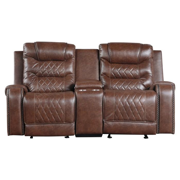 Homelegance Furniture Putnam Double Glider Reclining Loveseat in Brown 9405BR-2 - Premium Loveseat from Homelegance (Titan Warehouse) - Just $992.55! Shop now at Furniture Wholesale Plus  We are the best furniture store in Nashville, Hendersonville, Goodlettsville, Madison, Antioch, Mount Juliet, Lebanon, Gallatin, Springfield, Murfreesboro, Franklin, Brentwood