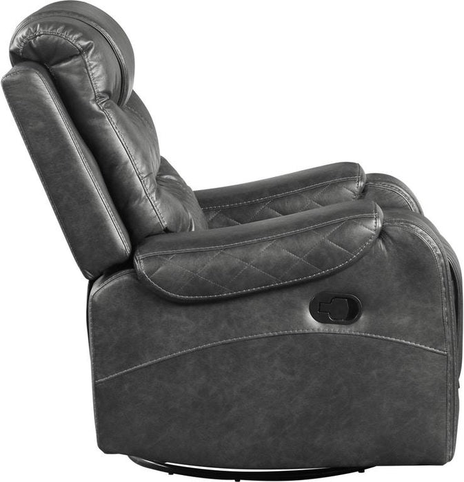 Homelegance Furniture Putnam Swivel Glider Reclining Chair in Gray 9405GY-1 - Premium Glider from Homelegance (Titan Warehouse) - Just $602.55! Shop now at Furniture Wholesale Plus  We are the best furniture store in Nashville, Hendersonville, Goodlettsville, Madison, Antioch, Mount Juliet, Lebanon, Gallatin, Springfield, Murfreesboro, Franklin, Brentwood