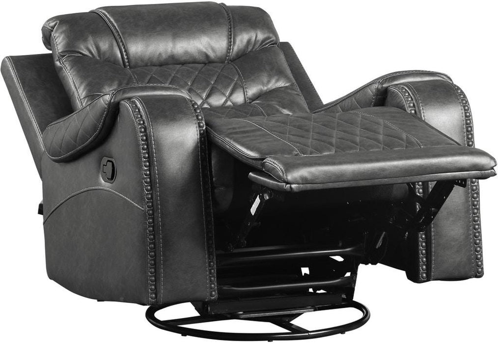 Homelegance Furniture Putnam Swivel Glider Reclining Chair in Gray 9405GY-1 - Premium Glider from Homelegance (Titan Warehouse) - Just $602.55! Shop now at Furniture Wholesale Plus  We are the best furniture store in Nashville, Hendersonville, Goodlettsville, Madison, Antioch, Mount Juliet, Lebanon, Gallatin, Springfield, Murfreesboro, Franklin, Brentwood