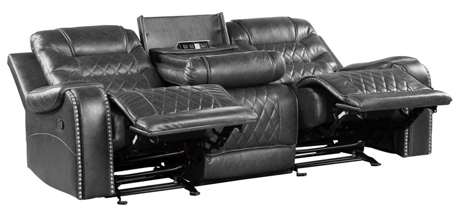 Homelegance Furniture Putnam Double Reclining Sofa with Drop-Down in Gray 9405GY-3 - Premium Sofa from Homelegance (Titan Warehouse) - Just $992.55! Shop now at Furniture Wholesale Plus  We are the best furniture store in Nashville, Hendersonville, Goodlettsville, Madison, Antioch, Mount Juliet, Lebanon, Gallatin, Springfield, Murfreesboro, Franklin, Brentwood