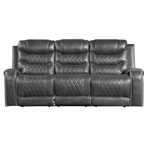 Homelegance Furniture Putnam Power Double Reclining Sofa with Drop-Down in Gray 9405GY-3PW - Premium Sofa from Homelegance (Titan Warehouse) - Just $1168.05! Shop now at Furniture Wholesale Plus  We are the best furniture store in Nashville, Hendersonville, Goodlettsville, Madison, Antioch, Mount Juliet, Lebanon, Gallatin, Springfield, Murfreesboro, Franklin, Brentwood