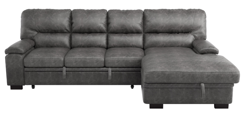 Homelegance Furniture Michigan Sectional with Pull Out Bed and Right Chaise in Dark Gray 9407DG*2RC3L - Premium Sectional from Homelegance (Titan Warehouse) - Just $1322.10! Shop now at Furniture Wholesale Plus  We are the best furniture store in Nashville, Hendersonville, Goodlettsville, Madison, Antioch, Mount Juliet, Lebanon, Gallatin, Springfield, Murfreesboro, Franklin, Brentwood