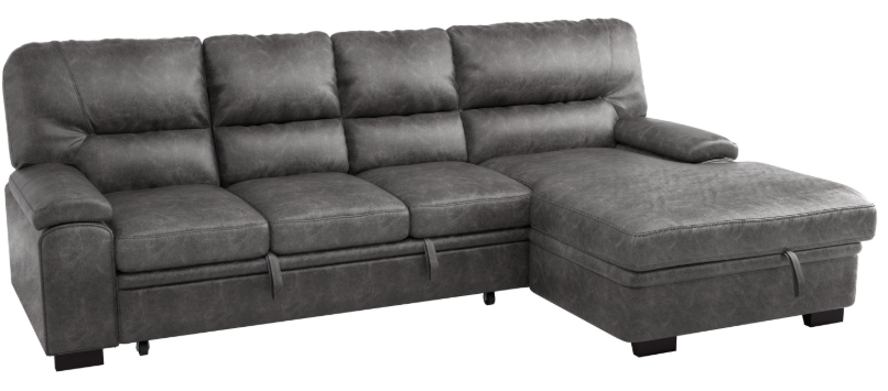 Homelegance Furniture Michigan Sectional with Pull Out Bed and Right Chaise in Dark Gray 9407DG*2RC3L - Premium Sectional from Homelegance (Titan Warehouse) - Just $1322.10! Shop now at Furniture Wholesale Plus  We are the best furniture store in Nashville, Hendersonville, Goodlettsville, Madison, Antioch, Mount Juliet, Lebanon, Gallatin, Springfield, Murfreesboro, Franklin, Brentwood