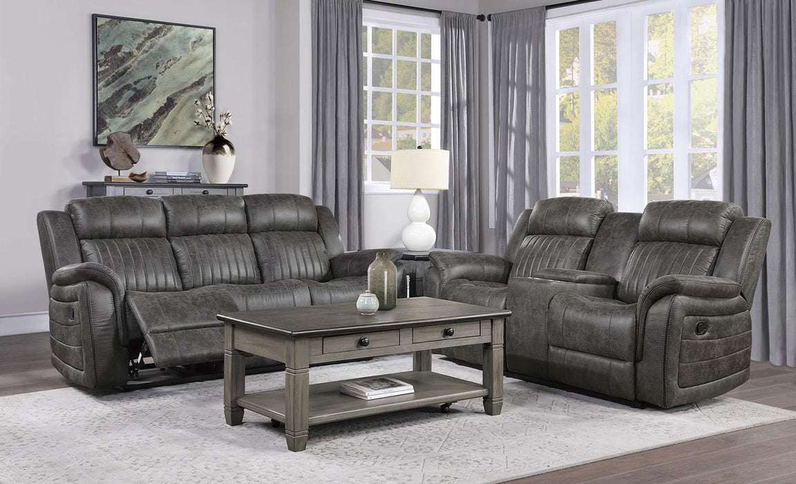 Homelegance Furniture Centeroak Double Reclining Loveseat in Gray 9479BRG-2 - Premium Loveseat from Homelegance (Titan Warehouse) - Just $895.05! Shop now at Furniture Wholesale Plus  We are the best furniture store in Nashville, Hendersonville, Goodlettsville, Madison, Antioch, Mount Juliet, Lebanon, Gallatin, Springfield, Murfreesboro, Franklin, Brentwood