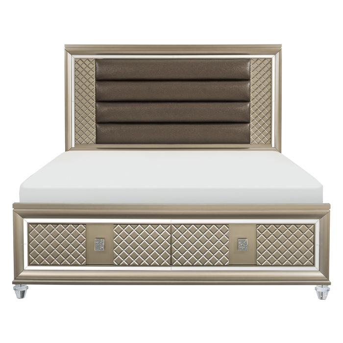 Homelegance Furniture Loudon King Platform with Storage Bed in Champagne Metallic 1515K-1EK* - Premium Bed from Homelegance (Titan Warehouse) - Just $1363.05! Shop now at Furniture Wholesale Plus  We are the best furniture store in Nashville, Hendersonville, Goodlettsville, Madison, Antioch, Mount Juliet, Lebanon, Gallatin, Springfield, Murfreesboro, Franklin, Brentwood