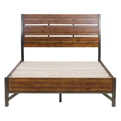 Homelegance Holverson Queen Platform Bed in Rustic Brown & Gunmetal 1715-1* - Premium Bed from Homelegance (Titan Warehouse) - Just $711.75! Shop now at Furniture Wholesale Plus  We are the best furniture store in Nashville, Hendersonville, Goodlettsville, Madison, Antioch, Mount Juliet, Lebanon, Gallatin, Springfield, Murfreesboro, Franklin, Brentwood