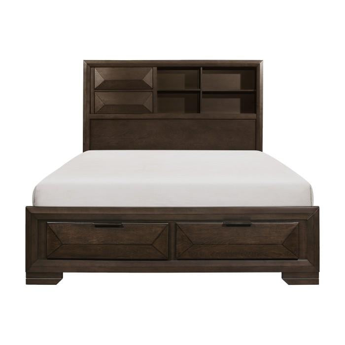 Homelegance Chesky Queen Bookcase Bed with Footboard Storage in Warm Espresso 1753-1* - Premium Bed from Homelegance (Titan Warehouse) - Just $707.85! Shop now at Furniture Wholesale Plus  We are the best furniture store in Nashville, Hendersonville, Goodlettsville, Madison, Antioch, Mount Juliet, Lebanon, Gallatin, Springfield, Murfreesboro, Franklin, Brentwood