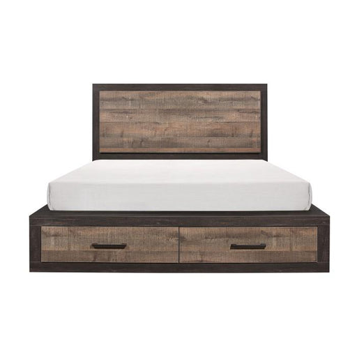 Homelegance Miter King Platform Bed with Footboard Storage in Rustin Mahogany & Dark Ebony 1762K-1EK* - Premium Bed from Homelegance (Titan Warehouse) - Just $705.90! Shop now at Furniture Wholesale Plus  We are the best furniture store in Nashville, Hendersonville, Goodlettsville, Madison, Antioch, Mount Juliet, Lebanon, Gallatin, Springfield, Murfreesboro, Franklin, Brentwood