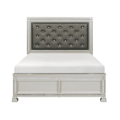 Homelegance Bevelle Queen Upholstered Panel Bed in Silver 1958-1 - Premium Bed from Homelegance (Titan Warehouse) - Just $739.05! Shop now at Furniture Wholesale Plus  We are the best furniture store in Nashville, Hendersonville, Goodlettsville, Madison, Antioch, Mount Juliet, Lebanon, Gallatin, Springfield, Murfreesboro, Franklin, Brentwood