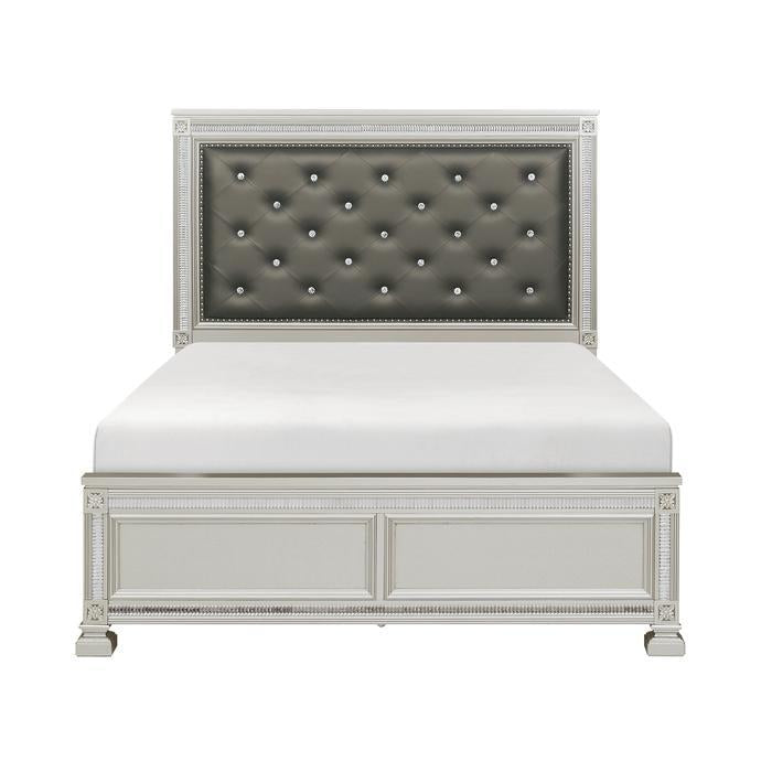 Homelegance Bevelle Queen Upholstered Panel Bed in Silver 1958-1 - Premium Bed from Homelegance (Titan Warehouse) - Just $739.05! Shop now at Furniture Wholesale Plus  We are the best furniture store in Nashville, Hendersonville, Goodlettsville, Madison, Antioch, Mount Juliet, Lebanon, Gallatin, Springfield, Murfreesboro, Franklin, Brentwood