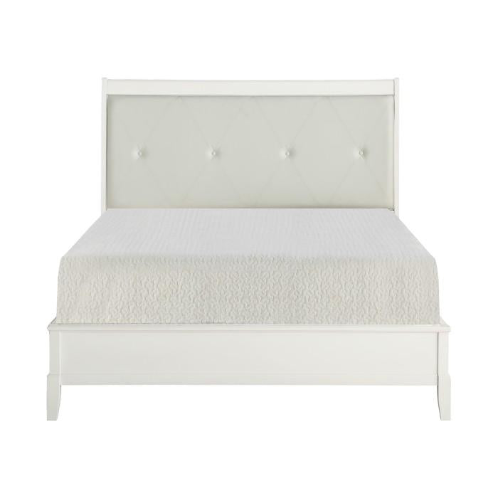 Homelegance Cotterill King Upholstered Sleigh Bed in Antique White 1730KWW-1EK* - Premium Bed from Homelegance (Titan Warehouse) - Just $485.55! Shop now at Furniture Wholesale Plus  We are the best furniture store in Nashville, Hendersonville, Goodlettsville, Madison, Antioch, Mount Juliet, Lebanon, Gallatin, Springfield, Murfreesboro, Franklin, Brentwood