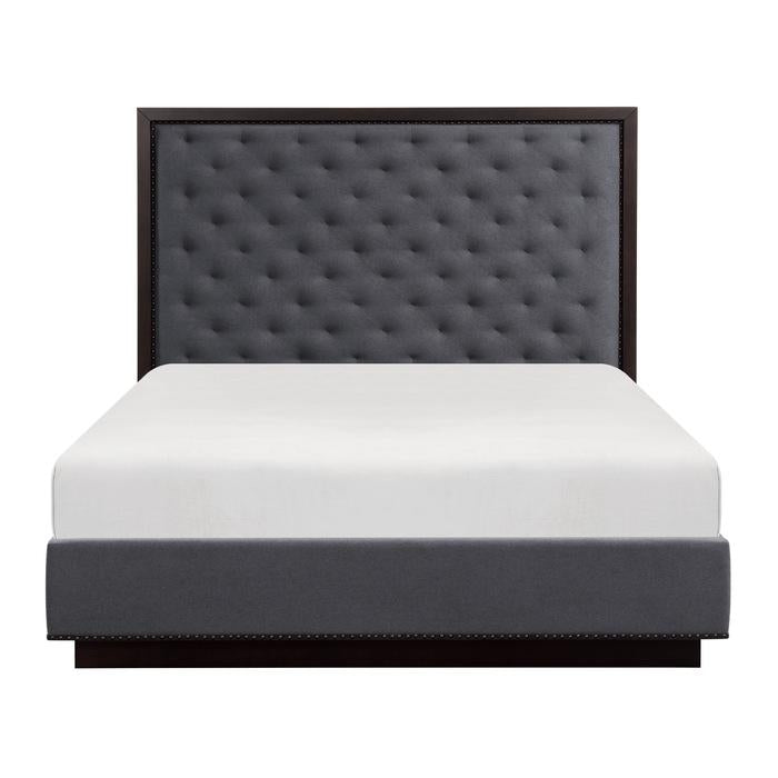 Homelegance Larchmont King Upholstered Platform Bed in Charcoal 5424K-1EK* - Premium Bed from Homelegance (Titan Warehouse) - Just $869.70! Shop now at Furniture Wholesale Plus  We are the best furniture store in Nashville, Hendersonville, Goodlettsville, Madison, Antioch, Mount Juliet, Lebanon, Gallatin, Springfield, Murfreesboro, Franklin, Brentwood