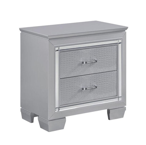 Allura Nightstand in Silver 1916-4 - Premium Nightstand from Homelegance (Titan Warehouse) - Just $312! Shop now at Furniture Wholesale Plus  We are the best furniture store in Nashville, Hendersonville, Goodlettsville, Madison, Antioch, Mount Juliet, Lebanon, Gallatin, Springfield, Murfreesboro, Franklin, Brentwood