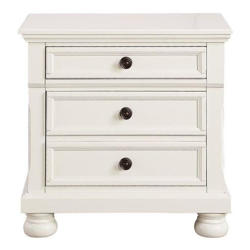 Laurelin 3 Drawer Nightstand in White 1714W-4 - Premium Nightstand from Homelegance (Titan Warehouse) - Just $271.05! Shop now at Furniture Wholesale Plus  We are the best furniture store in Nashville, Hendersonville, Goodlettsville, Madison, Antioch, Mount Juliet, Lebanon, Gallatin, Springfield, Murfreesboro, Franklin, Brentwood