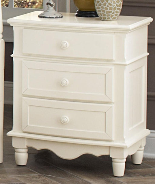 Clementine 3 Drawer Night Stand in White B1799-4 - Premium Nightstand from Homelegance (Titan Warehouse) - Just $241.80! Shop now at Furniture Wholesale Plus  We are the best furniture store in Nashville, Hendersonville, Goodlettsville, Madison, Antioch, Mount Juliet, Lebanon, Gallatin, Springfield, Murfreesboro, Franklin, Brentwood