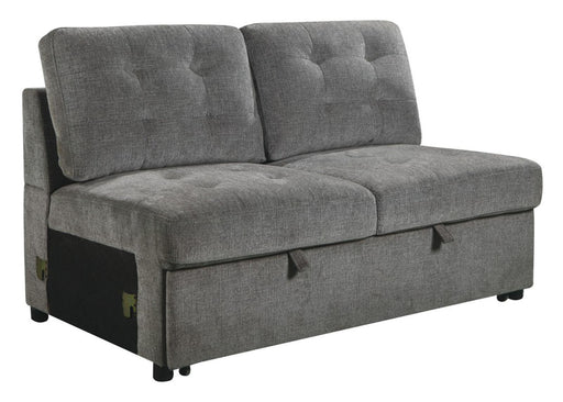 Logansport Armless 2-Seater with Pull-out Bed in Gray 9401GRY-2A - Premium Chair from Homelegance (Titan Warehouse) - Just $696.15! Shop now at Furniture Wholesale Plus  We are the best furniture store in Nashville, Hendersonville, Goodlettsville, Madison, Antioch, Mount Juliet, Lebanon, Gallatin, Springfield, Murfreesboro, Franklin, Brentwood