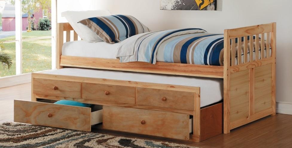 Bartly Twin/Twin Trundle Bed w/ 2 Storage Drawers in Natural B2043PR-1* - Premium Bed from Homelegance (Titan Warehouse) - Just $485.55! Shop now at Furniture Wholesale Plus  We are the best furniture store in Nashville, Hendersonville, Goodlettsville, Madison, Antioch, Mount Juliet, Lebanon, Gallatin, Springfield, Murfreesboro, Franklin, Brentwood