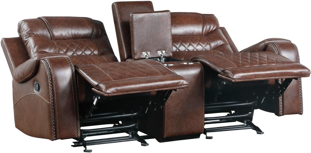 Putnam Double Glider Reclining Loveseat in Brown 9405BR-2 - Premium Loveseat from Homelegance (Titan Warehouse) - Just $992.55! Shop now at Furniture Wholesale Plus  We are the best furniture store in Nashville, Hendersonville, Goodlettsville, Madison, Antioch, Mount Juliet, Lebanon, Gallatin, Springfield, Murfreesboro, Franklin, Brentwood