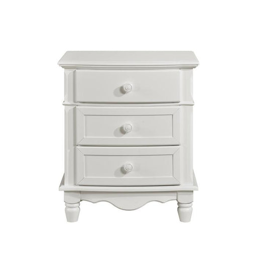 Clementine 3 Drawer Night Stand in White B1799-4 - Premium Nightstand from Homelegance (Titan Warehouse) - Just $241.80! Shop now at Furniture Wholesale Plus  We are the best furniture store in Nashville, Hendersonville, Goodlettsville, Madison, Antioch, Mount Juliet, Lebanon, Gallatin, Springfield, Murfreesboro, Franklin, Brentwood