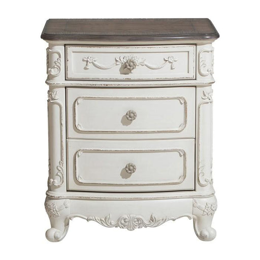 Cinderella Night Stand in Antique White with Grey Rub-Through 1386NW-4 - Premium Nightstand from Homelegance (Titan Warehouse) - Just $312! Shop now at Furniture Wholesale Plus  We are the best furniture store in Nashville, Hendersonville, Goodlettsville, Madison, Antioch, Mount Juliet, Lebanon, Gallatin, Springfield, Murfreesboro, Franklin, Brentwood