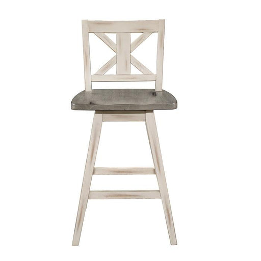 Amsonia Swivel Counter Height Chair in Gray and White (Set of 2) - Premium Barstool from Homelegance (Titan Warehouse) - Just $117! Shop now at Furniture Wholesale Plus  We are the best furniture store in Nashville, Hendersonville, Goodlettsville, Madison, Antioch, Mount Juliet, Lebanon, Gallatin, Springfield, Murfreesboro, Franklin, Brentwood