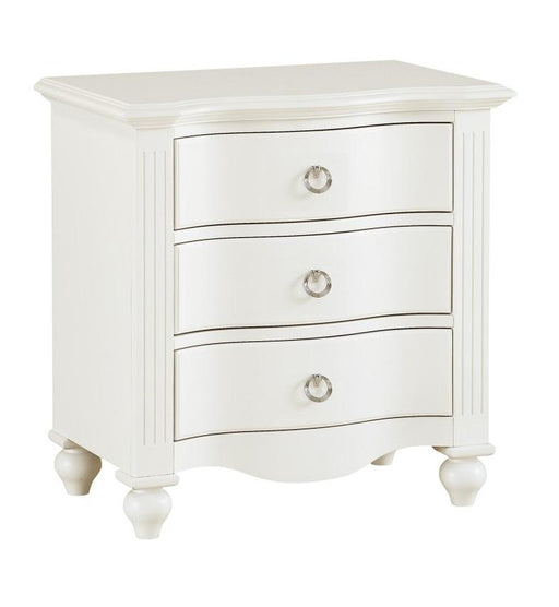 Meghan 3 Drawer Nightstand in White 2058WH-4 - Premium Nightstand from Homelegance (Titan Warehouse) - Just $292.50! Shop now at Furniture Wholesale Plus  We are the best furniture store in Nashville, Hendersonville, Goodlettsville, Madison, Antioch, Mount Juliet, Lebanon, Gallatin, Springfield, Murfreesboro, Franklin, Brentwood