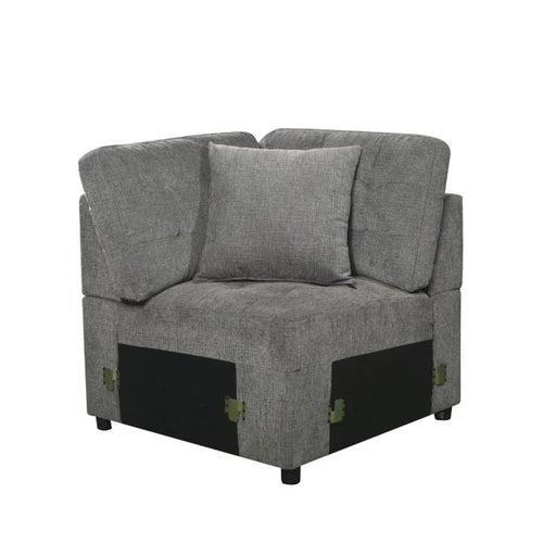 Logansport Corner Seat with 1 Pillow in Gray 9401GRY-CR - Premium Chair from Homelegance (Titan Warehouse) - Just $366.60! Shop now at Furniture Wholesale Plus  We are the best furniture store in Nashville, Hendersonville, Goodlettsville, Madison, Antioch, Mount Juliet, Lebanon, Gallatin, Springfield, Murfreesboro, Franklin, Brentwood