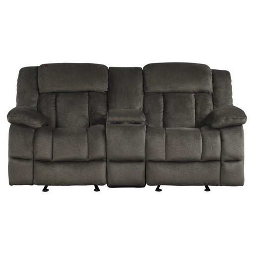 Laurelton Double Glider Reclining Loveseat w/ Center Console in Chocolate 9636-2 - Premium Loveseat from Homelegance (Titan Warehouse) - Just $934.05! Shop now at Furniture Wholesale Plus  We are the best furniture store in Nashville, Hendersonville, Goodlettsville, Madison, Antioch, Mount Juliet, Lebanon, Gallatin, Springfield, Murfreesboro, Franklin, Brentwood