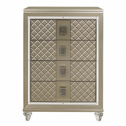 Youth Loudon 4 Drawer Chest in Champagne Metallic B1515-9 - Premium Chest from Homelegance (Titan Warehouse) - Just $514.80! Shop now at Furniture Wholesale Plus  We are the best furniture store in Nashville, Hendersonville, Goodlettsville, Madison, Antioch, Mount Juliet, Lebanon, Gallatin, Springfield, Murfreesboro, Franklin, Brentwood