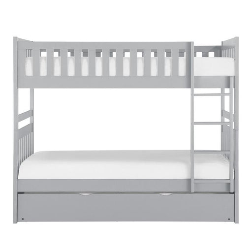 Orion Twin/Twin Bunk Bed with Trundle in Gray B2063-1*R - Premium Bed from Homelegance (Titan Warehouse) - Just $689.81! Shop now at Furniture Wholesale Plus  We are the best furniture store in Nashville, Hendersonville, Goodlettsville, Madison, Antioch, Mount Juliet, Lebanon, Gallatin, Springfield, Murfreesboro, Franklin, Brentwood