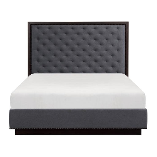 Larchmont King Upholstered Platform Bed in Charcoal 5424K-1EK* - Premium Bed from Homelegance (Titan Warehouse) - Just $869.70! Shop now at Furniture Wholesale Plus  We are the best furniture store in Nashville, Hendersonville, Goodlettsville, Madison, Antioch, Mount Juliet, Lebanon, Gallatin, Springfield, Murfreesboro, Franklin, Brentwood