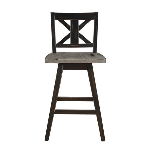 Amsonia Swivel Counter Height Chair in Gray and Black (Set of 2) - Premium Barstool from Homelegance (Titan Warehouse) - Just $117! Shop now at Furniture Wholesale Plus  We are the best furniture store in Nashville, Hendersonville, Goodlettsville, Madison, Antioch, Mount Juliet, Lebanon, Gallatin, Springfield, Murfreesboro, Franklin, Brentwood