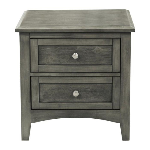 Garcia 2 Drawer Nightstand in Gray 2046-4 - Premium Nightstand from Homelegance (Titan Warehouse) - Just $185.25! Shop now at Furniture Wholesale Plus  We are the best furniture store in Nashville, Hendersonville, Goodlettsville, Madison, Antioch, Mount Juliet, Lebanon, Gallatin, Springfield, Murfreesboro, Franklin, Brentwood