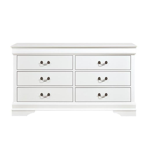 Mayville 6 Drawer Dresser in White 2147W-5 - Premium Dresser from Homelegance (Titan Warehouse) - Just $390! Shop now at Furniture Wholesale Plus  We are the best furniture store in Nashville, Hendersonville, Goodlettsville, Madison, Antioch, Mount Juliet, Lebanon, Gallatin, Springfield, Murfreesboro, Franklin, Brentwood