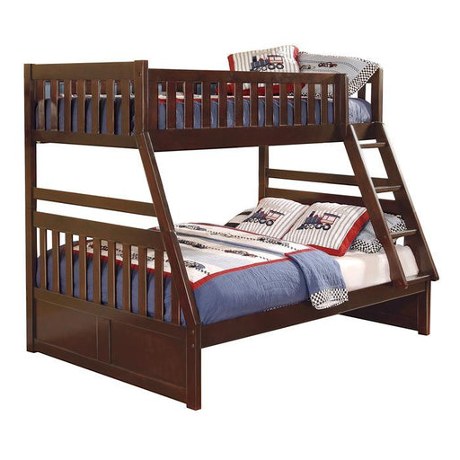 Rowe Twin/Full Bunk Bed in Dark Cherry B2013TFDC-1* - Premium Bed from Homelegance (Titan Warehouse) - Just $505.05! Shop now at Furniture Wholesale Plus  We are the best furniture store in Nashville, Hendersonville, Goodlettsville, Madison, Antioch, Mount Juliet, Lebanon, Gallatin, Springfield, Murfreesboro, Franklin, Brentwood