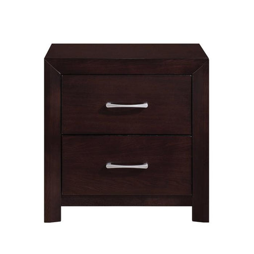 Edina 2 Drawer Nightstand in Espresso-Hinted Cherry 2145-4 - Premium Nightstand from Homelegance (Titan Warehouse) - Just $146.25! Shop now at Furniture Wholesale Plus  We are the best furniture store in Nashville, Hendersonville, Goodlettsville, Madison, Antioch, Mount Juliet, Lebanon, Gallatin, Springfield, Murfreesboro, Franklin, Brentwood