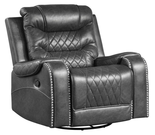 Putnam Swivel Glider Reclining Chair in Gray 9405GY-1 - Premium Glider from Homelegance (Titan Warehouse) - Just $602.55! Shop now at Furniture Wholesale Plus  We are the best furniture store in Nashville, Hendersonville, Goodlettsville, Madison, Antioch, Mount Juliet, Lebanon, Gallatin, Springfield, Murfreesboro, Franklin, Brentwood