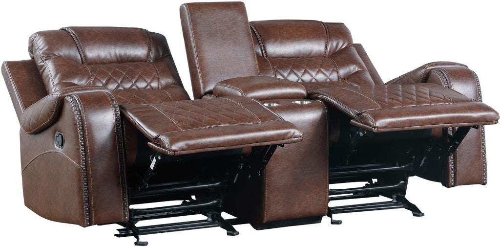 Putnam Double Glider Reclining Loveseat in Brown 9405BR-2 - Premium Loveseat from Homelegance (Titan Warehouse) - Just $992.55! Shop now at Furniture Wholesale Plus  We are the best furniture store in Nashville, Hendersonville, Goodlettsville, Madison, Antioch, Mount Juliet, Lebanon, Gallatin, Springfield, Murfreesboro, Franklin, Brentwood