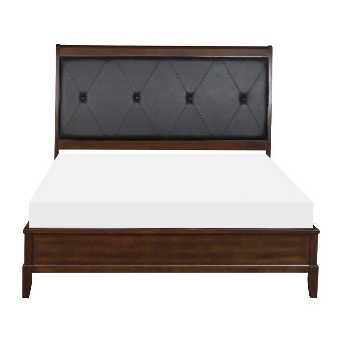 Cotterill Queen Upholstered Sleigh Bed in Cherry 1730-1 - Premium Bed from Homelegance (Titan Warehouse) - Just $368.55! Shop now at Furniture Wholesale Plus  We are the best furniture store in Nashville, Hendersonville, Goodlettsville, Madison, Antioch, Mount Juliet, Lebanon, Gallatin, Springfield, Murfreesboro, Franklin, Brentwood