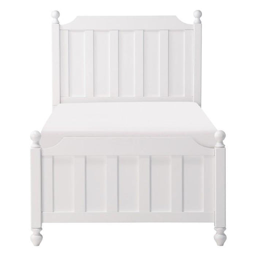 Wellsummer Twin Panel Bed in White 1803WT-1* - Premium Bed from Homelegance (Titan Warehouse) - Just $368.55! Shop now at Furniture Wholesale Plus  We are the best furniture store in Nashville, Hendersonville, Goodlettsville, Madison, Antioch, Mount Juliet, Lebanon, Gallatin, Springfield, Murfreesboro, Franklin, Brentwood