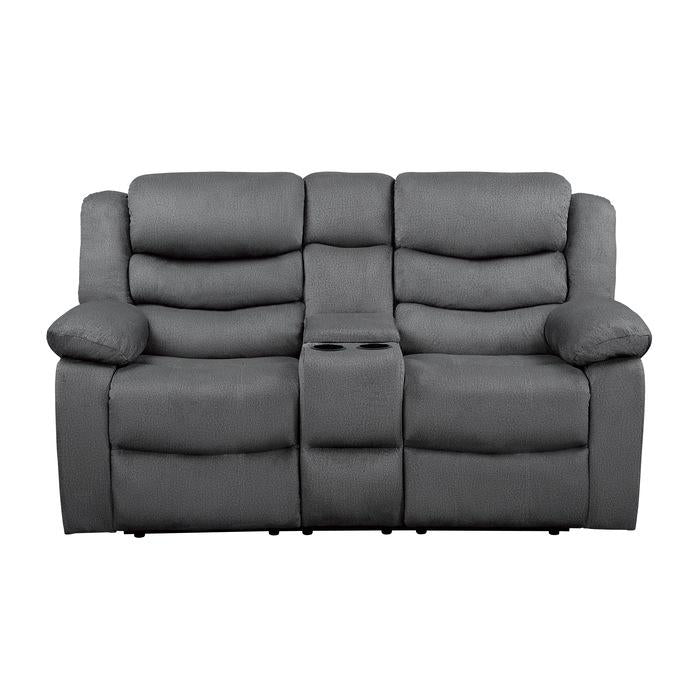 Discus Double Reclining Loveseat in Gray 9526GY-2 - Premium Loveseat from Homelegance (Titan Warehouse) - Just $700.05! Shop now at Furniture Wholesale Plus  We are the best furniture store in Nashville, Hendersonville, Goodlettsville, Madison, Antioch, Mount Juliet, Lebanon, Gallatin, Springfield, Murfreesboro, Franklin, Brentwood