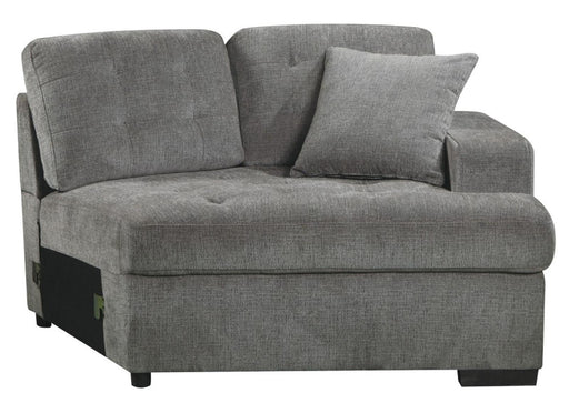 Logansport Right Side Cuddler with 1 Pillow in Gray 9401GRY-RU - Premium Cuddle Chair from Homelegance (Titan Warehouse) - Just $711.75! Shop now at Furniture Wholesale Plus  We are the best furniture store in Nashville, Hendersonville, Goodlettsville, Madison, Antioch, Mount Juliet, Lebanon, Gallatin, Springfield, Murfreesboro, Franklin, Brentwood