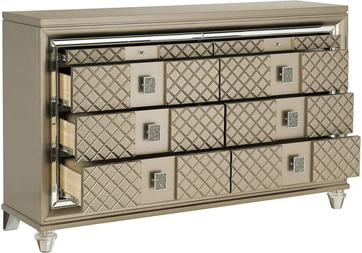 Loudon 8 Drawer Dresser in Champagne Metallic 1515-5 - Premium Dresser from Homelegance (Titan Warehouse) - Just $832.65! Shop now at Furniture Wholesale Plus  We are the best furniture store in Nashville, Hendersonville, Goodlettsville, Madison, Antioch, Mount Juliet, Lebanon, Gallatin, Springfield, Murfreesboro, Franklin, Brentwood