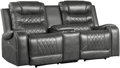 Putnam Double Glider Reclining Loveseat in Gray 9405GY-2 - Premium Loveseat from Homelegance (Titan Warehouse) - Just $992.55! Shop now at Furniture Wholesale Plus  We are the best furniture store in Nashville, Hendersonville, Goodlettsville, Madison, Antioch, Mount Juliet, Lebanon, Gallatin, Springfield, Murfreesboro, Franklin, Brentwood