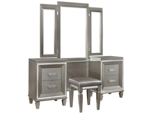 Tamsin 3pcs Vanity Dresser with Mirror in Silver Grey Metallic 1616-15 - Premium Vanity from Homelegance (Titan Warehouse) - Just $895.05! Shop now at Furniture Wholesale Plus  We are the best furniture store in Nashville, Hendersonville, Goodlettsville, Madison, Antioch, Mount Juliet, Lebanon, Gallatin, Springfield, Murfreesboro, Franklin, Brentwood