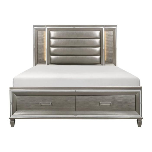 Tamsin King Upholstered Storage Bed in Silver Grey Metallic 1616K-1EK* - Premium Bed from Homelegance (Titan Warehouse) - Just $1285.05! Shop now at Furniture Wholesale Plus  We are the best furniture store in Nashville, Hendersonville, Goodlettsville, Madison, Antioch, Mount Juliet, Lebanon, Gallatin, Springfield, Murfreesboro, Franklin, Brentwood